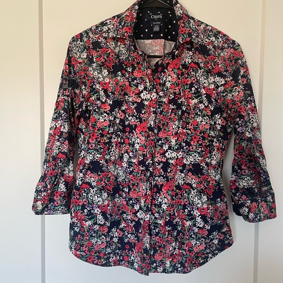 CHAPS Floral Button-Up Blouse – Size М - Picture 1 of 10
